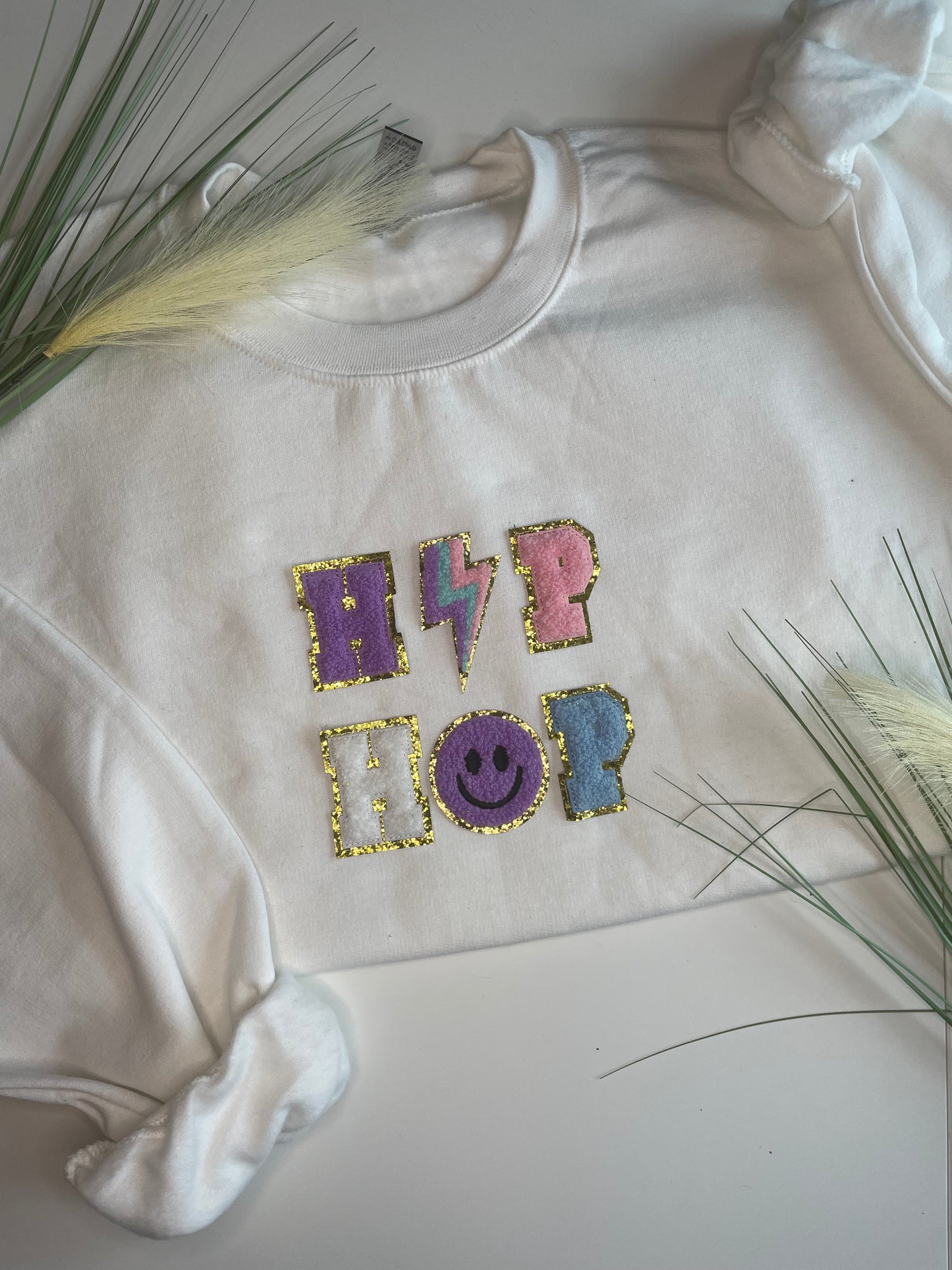Hip Hop glitter varsity letter Easter youth pullover