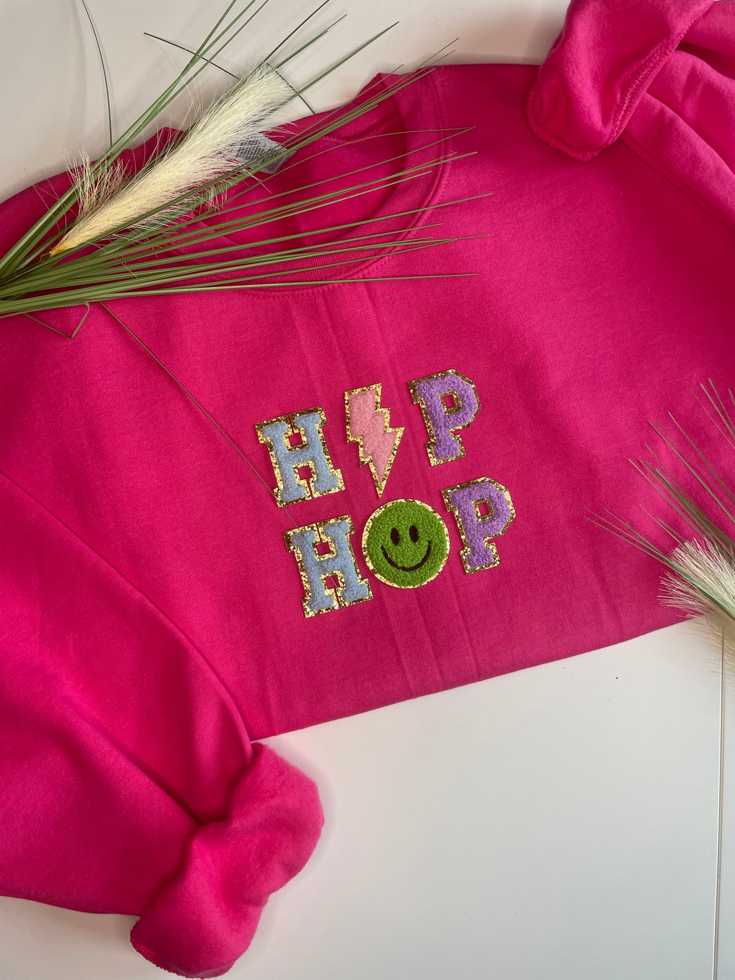 Hip Hop glitter varsity letter Easter youth pullover