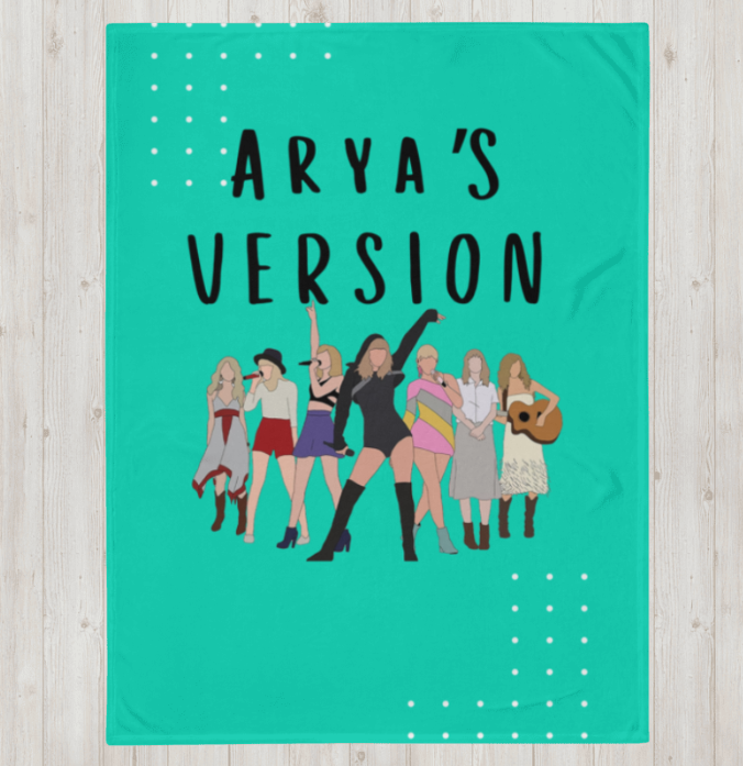 Personalized TS throw blanket in Teal Your Version