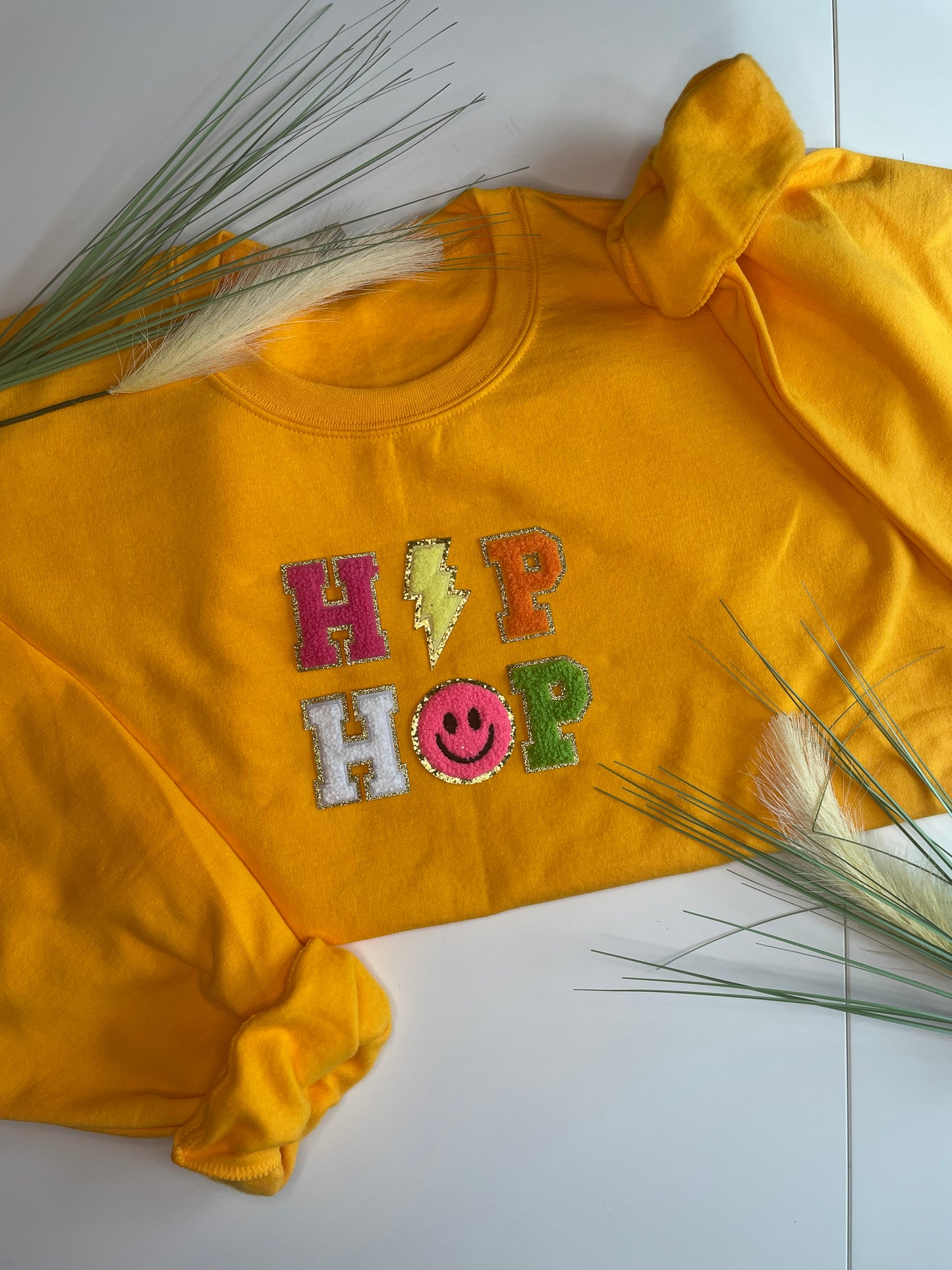 Hip Hop glitter varsity letter Easter youth pullover