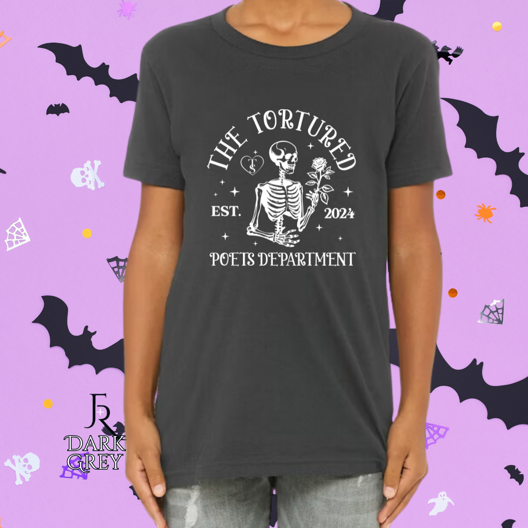 T Swift Tortured Poets Skeleton Youth Tee
