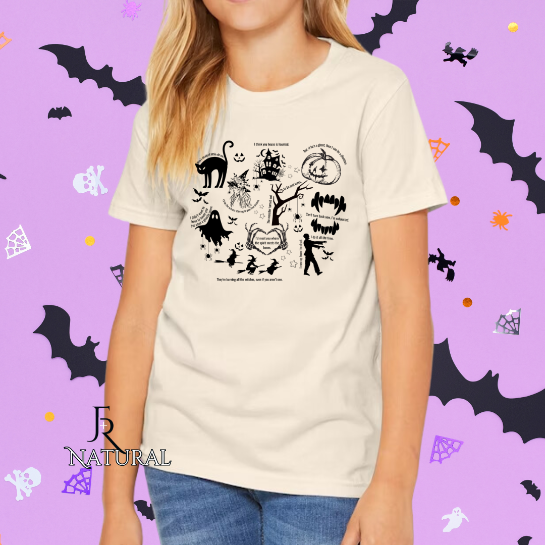 T Swift Spooky Lyrics collage Youth Tee