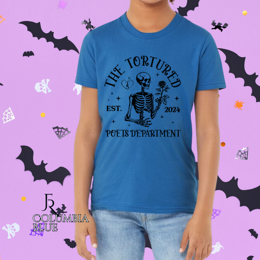T Swift Tortured Poets Skeleton Youth Tee