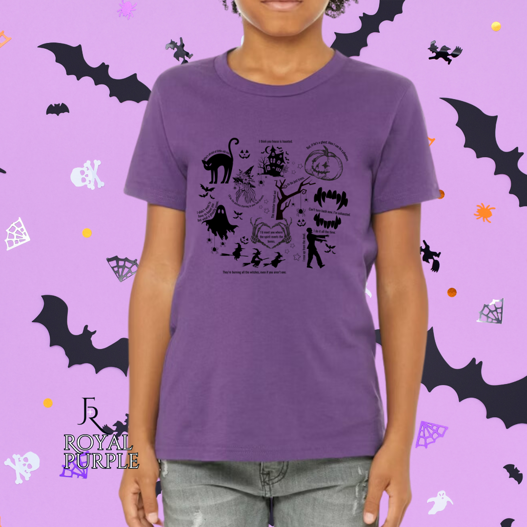 T Swift Spooky Lyrics collage Youth Tee
