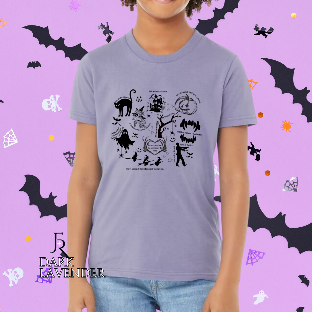 T Swift Spooky Lyrics collage Youth Tee