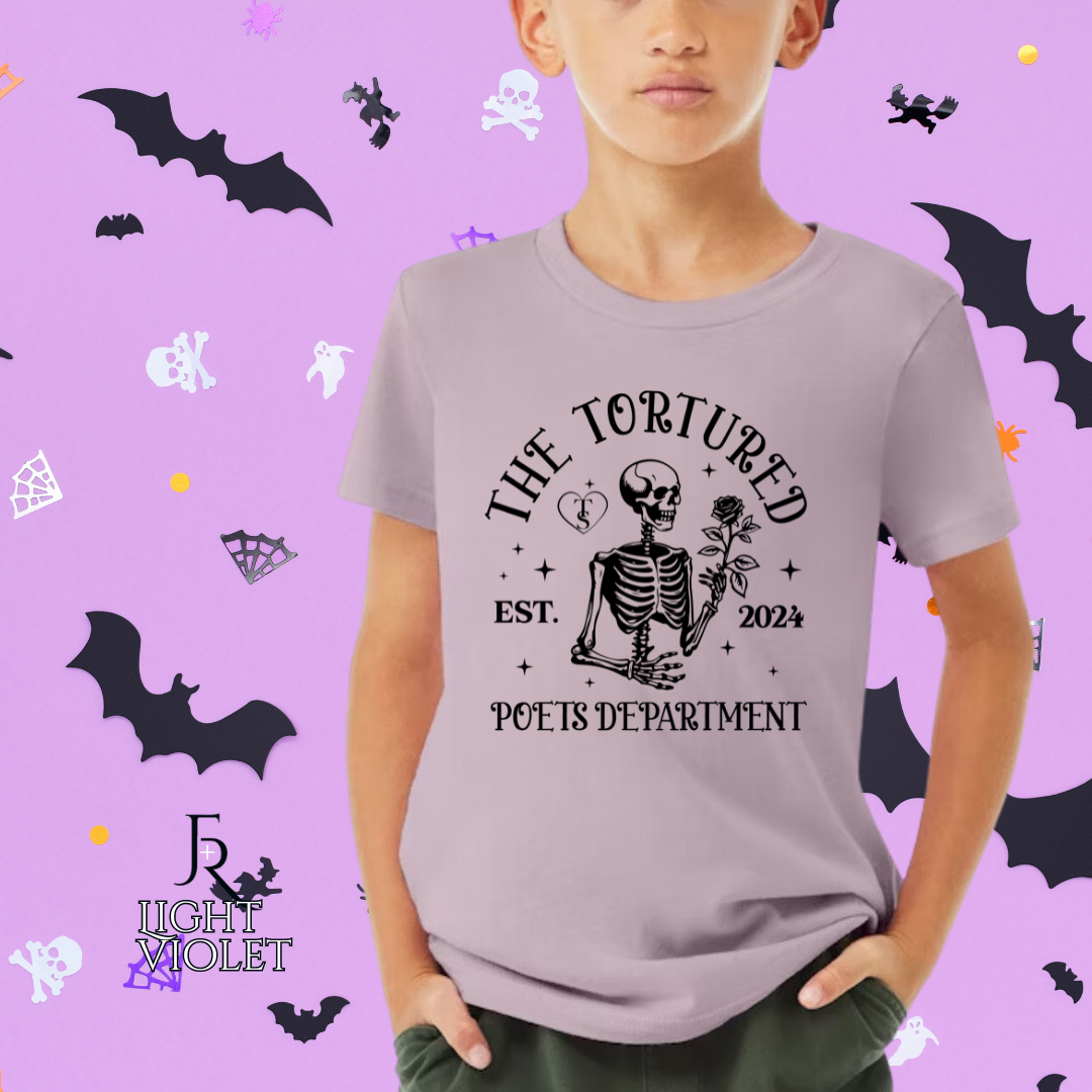 T Swift Tortured Poets Skeleton Youth Tee