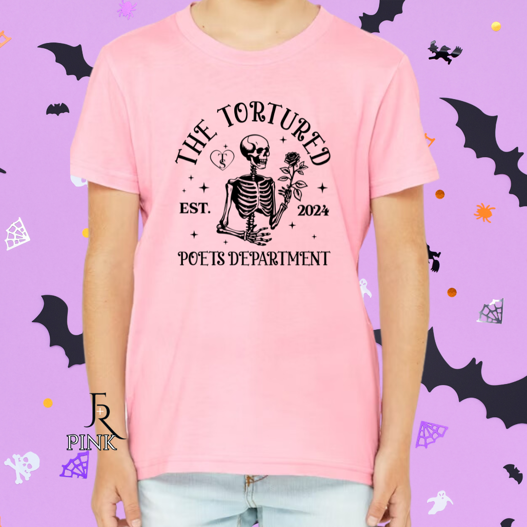 T Swift Tortured Poets Skeleton Youth Tee