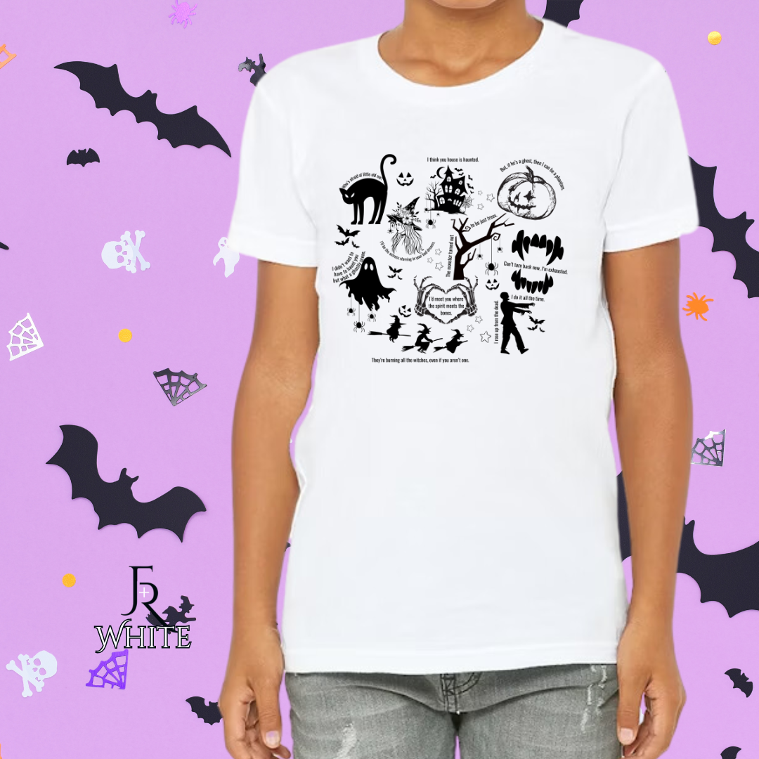 T Swift Spooky Lyrics collage Youth Tee