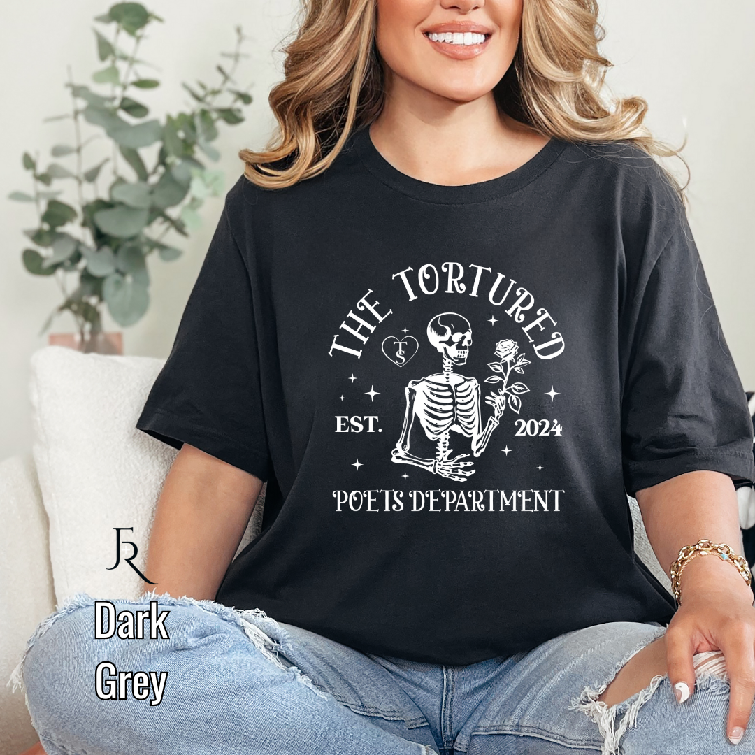 T Swift Tortured Poets Skeleton Tee Adult