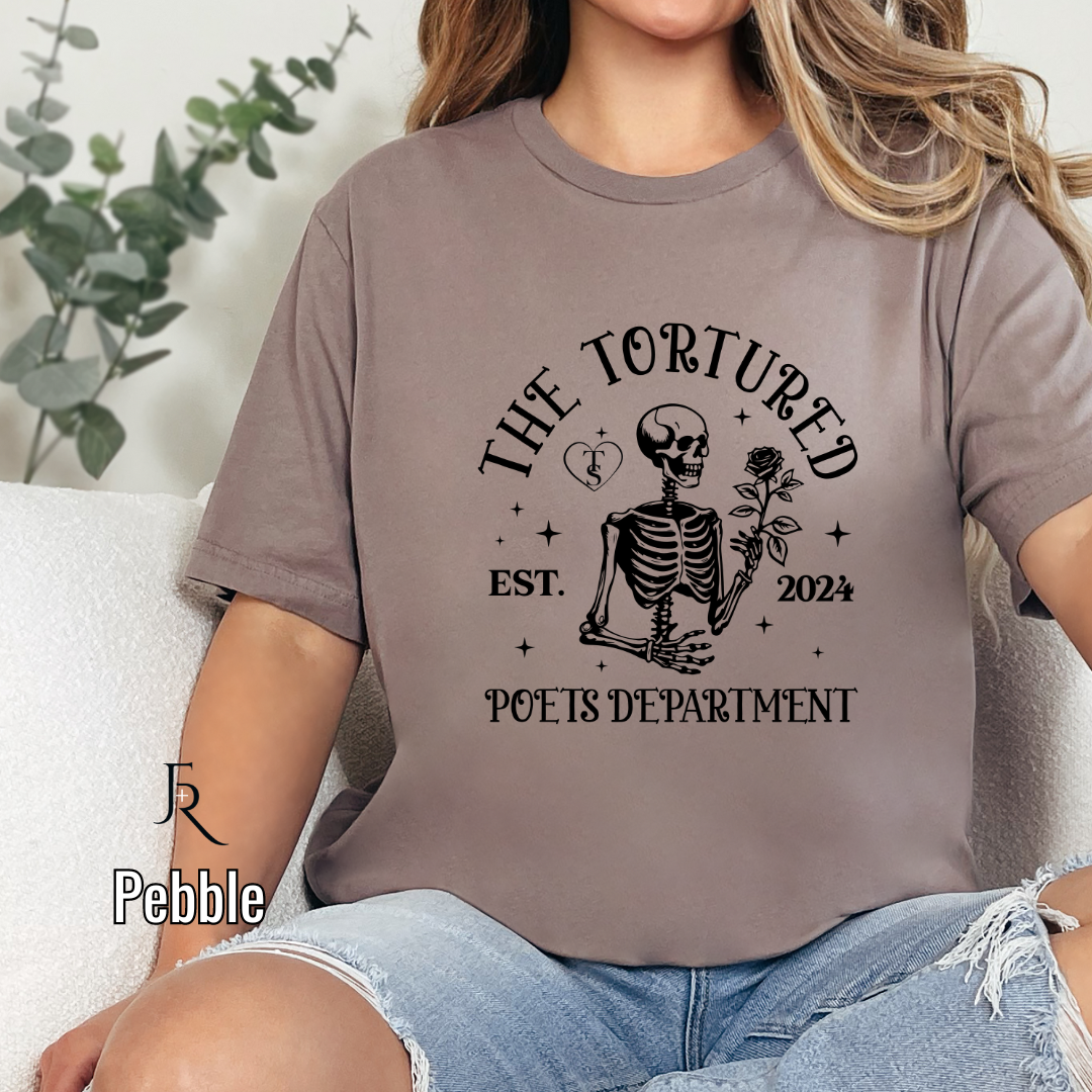 T Swift Tortured Poets Skeleton Tee Adult