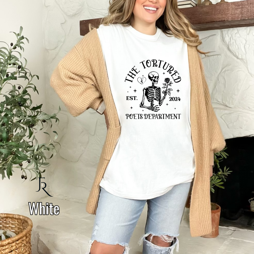 T Swift Tortured Poets Skeleton Tee Adult