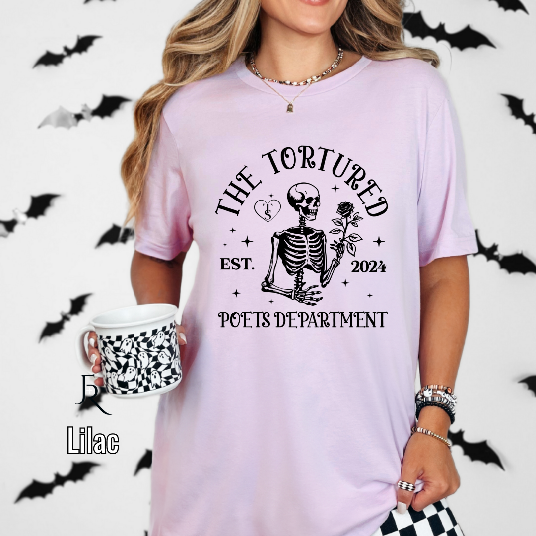 T Swift Tortured Poets Skeleton Tee Adult