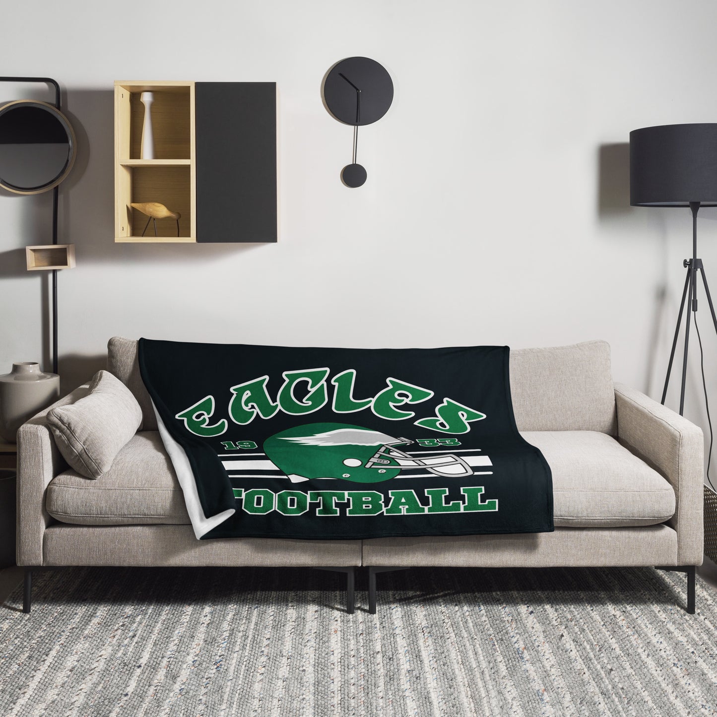 Eagles Retro Helmet Throw Blanket