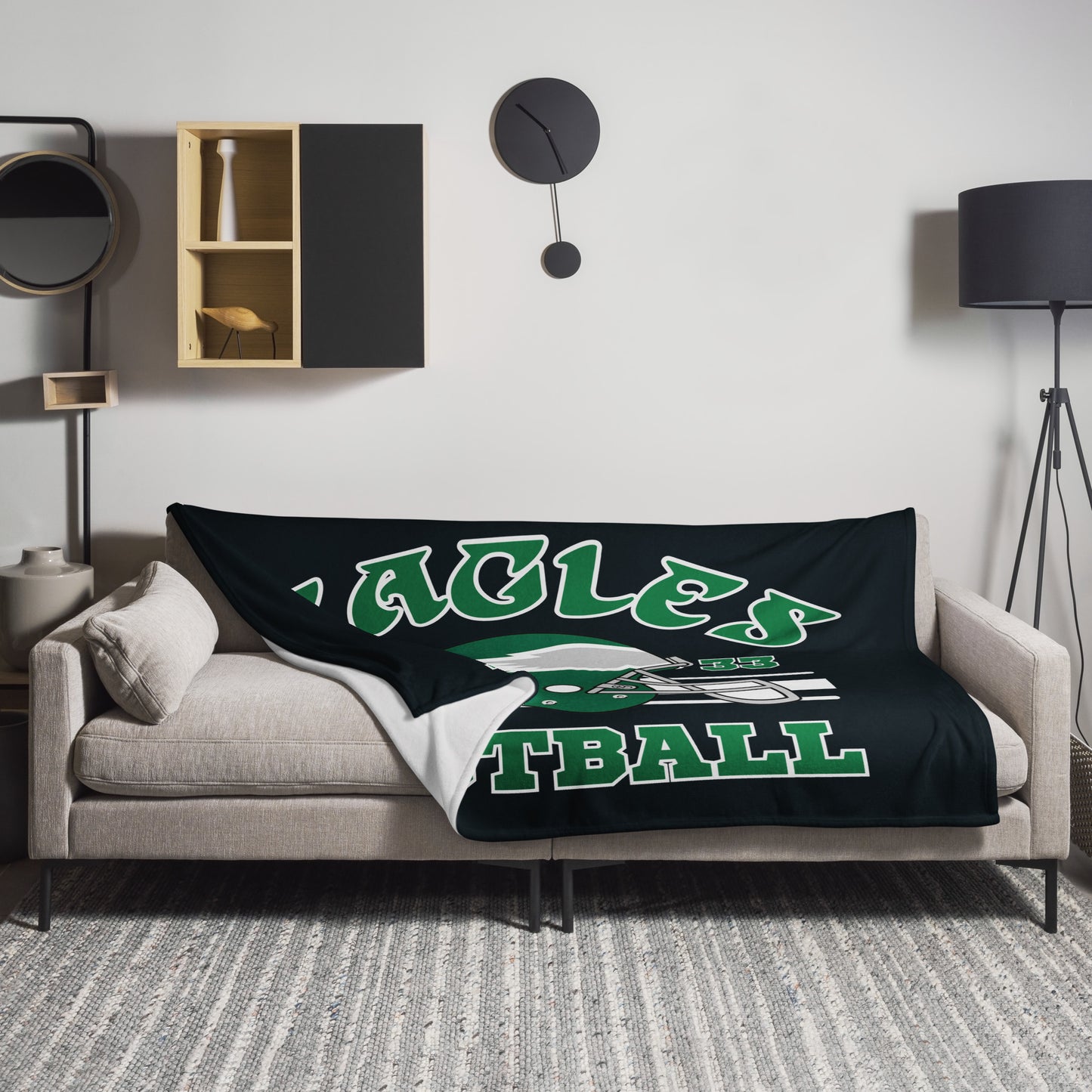 Eagles Retro Helmet Throw Blanket