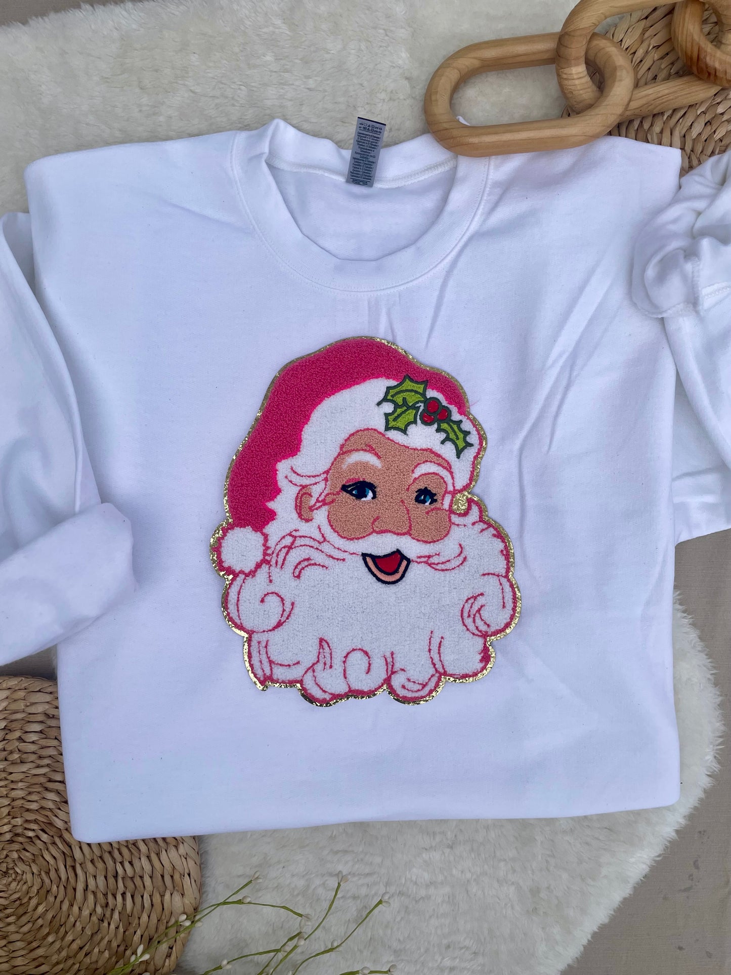 Retro Santa Chenille pullover