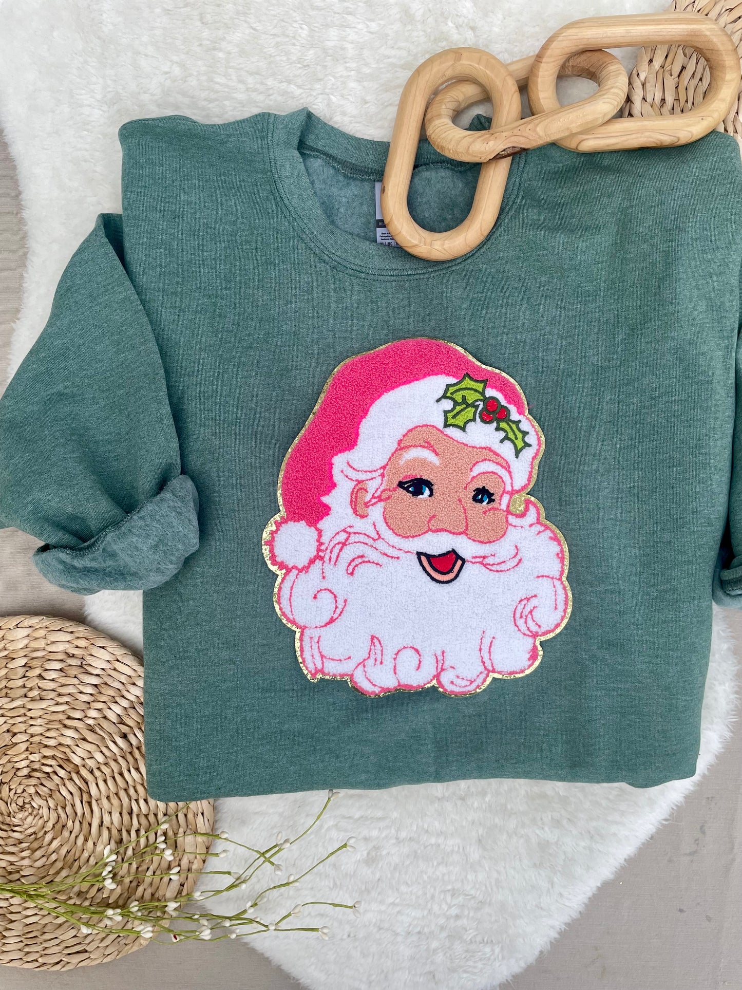 Retro Santa Chenille pullover