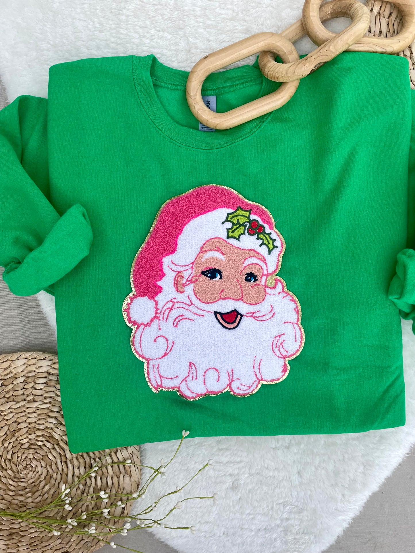 Retro Santa Chenille pullover