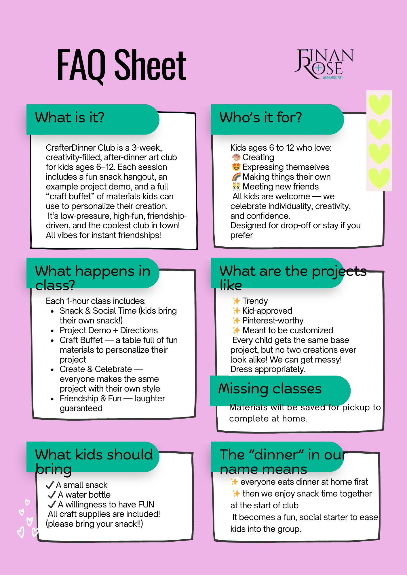 CRAFTer Dinner Kids Club - Tuesday Nights