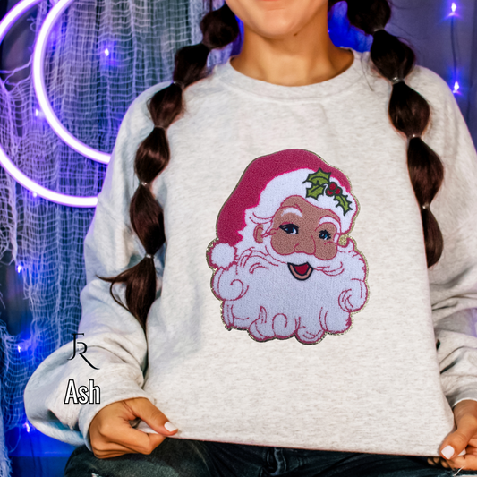 Retro Santa Chenille pullover