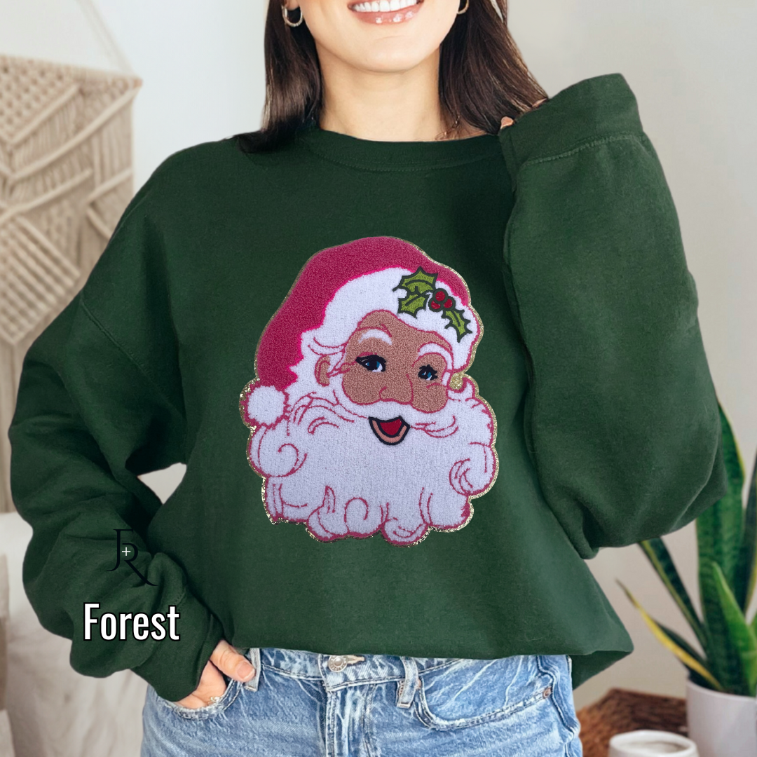 Retro Santa Chenille pullover