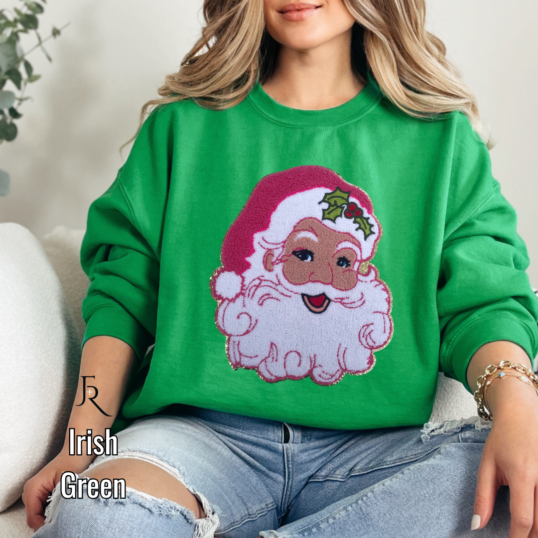 Retro Santa Chenille pullover