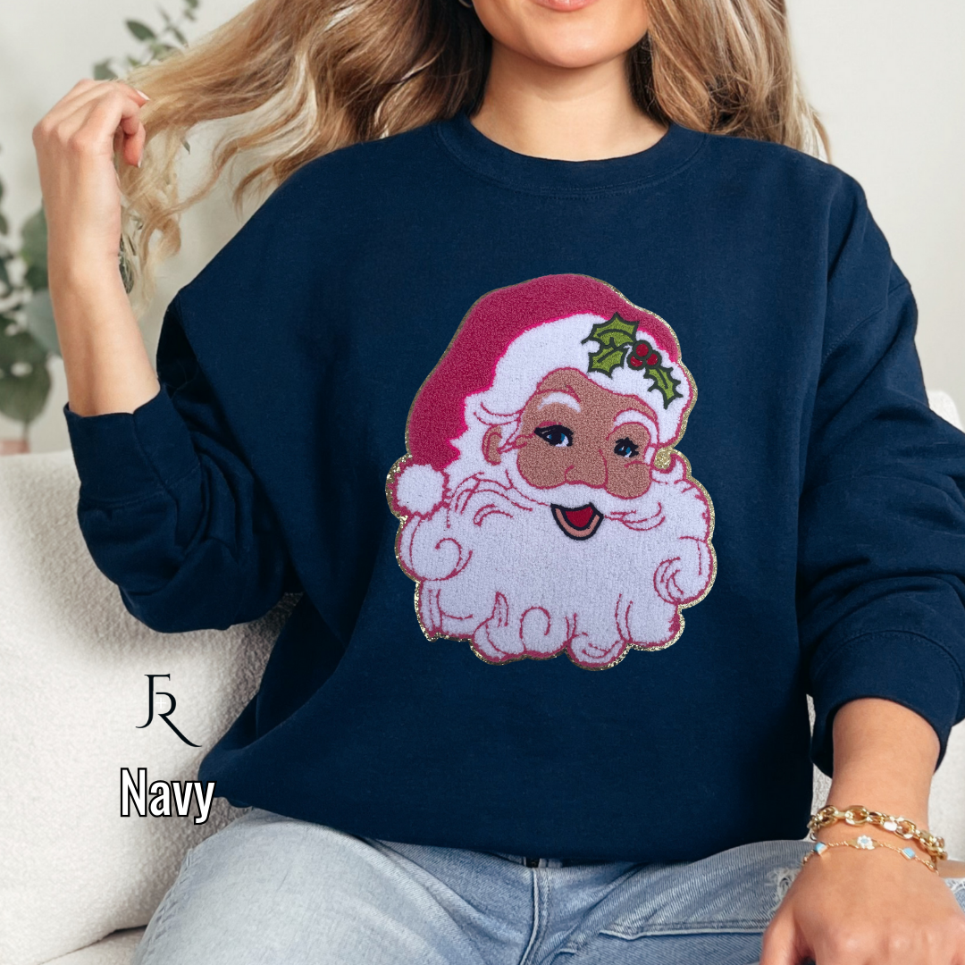 Retro Santa Chenille pullover