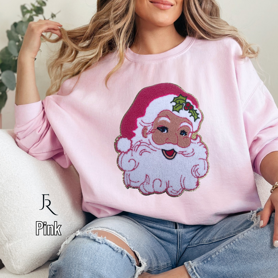 Retro Santa Chenille pullover