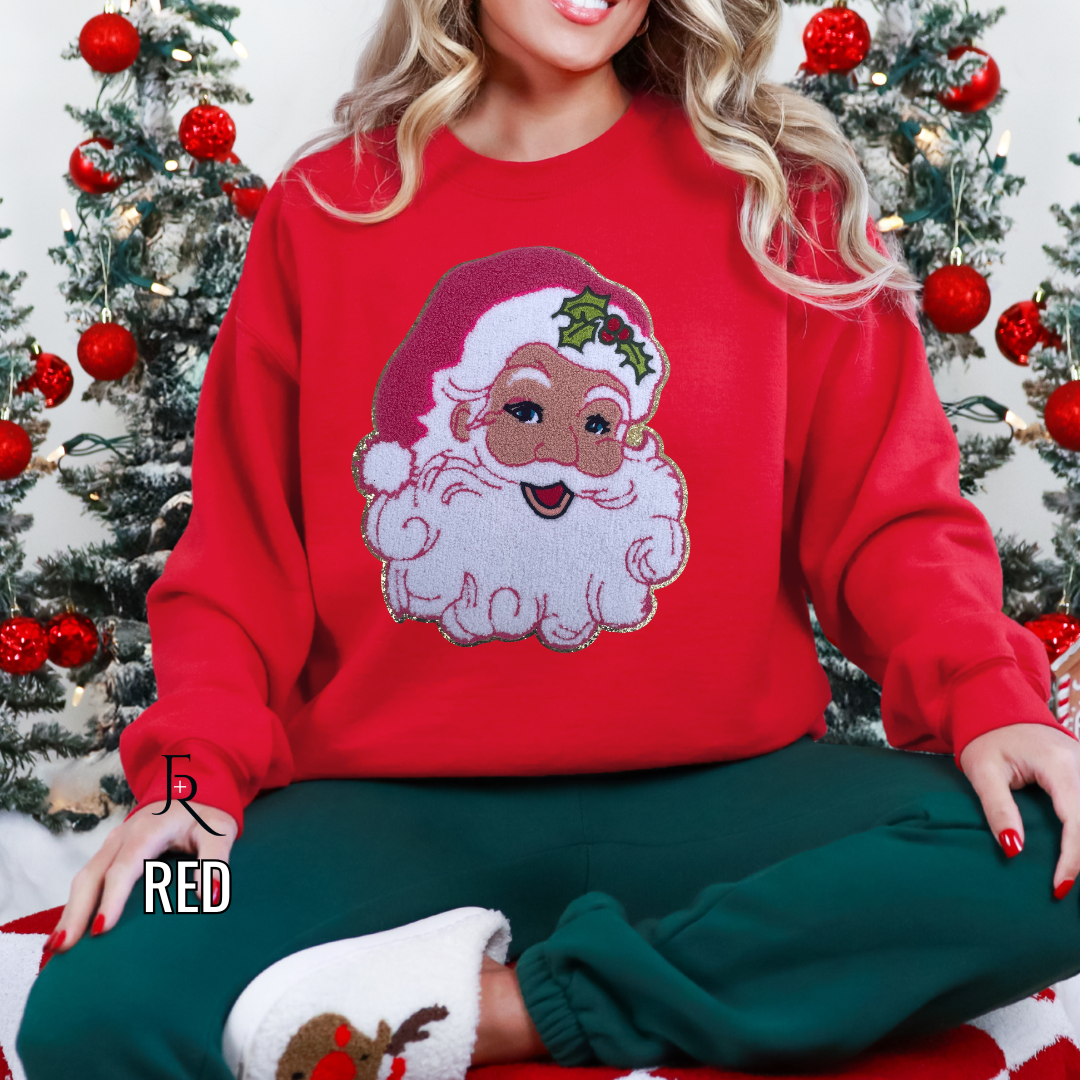 Retro Santa Chenille pullover