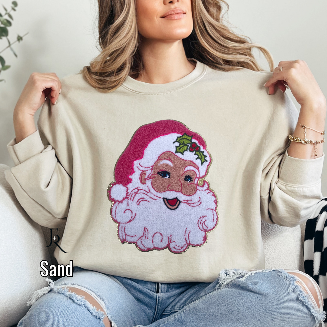 Retro Santa Chenille pullover