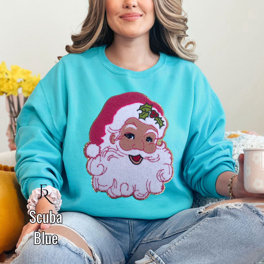 Retro Santa Chenille pullover