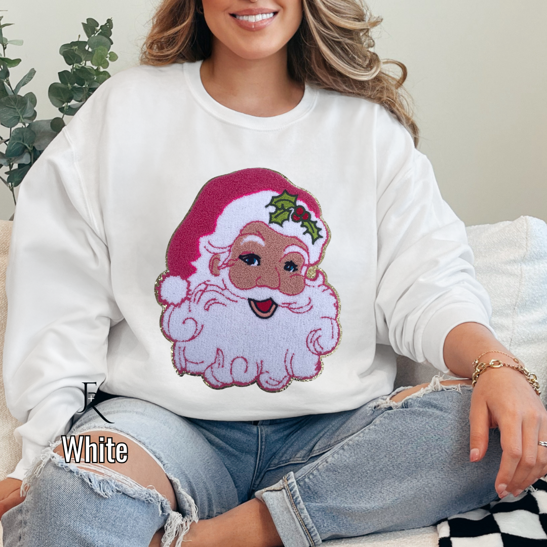 Retro Santa Chenille pullover