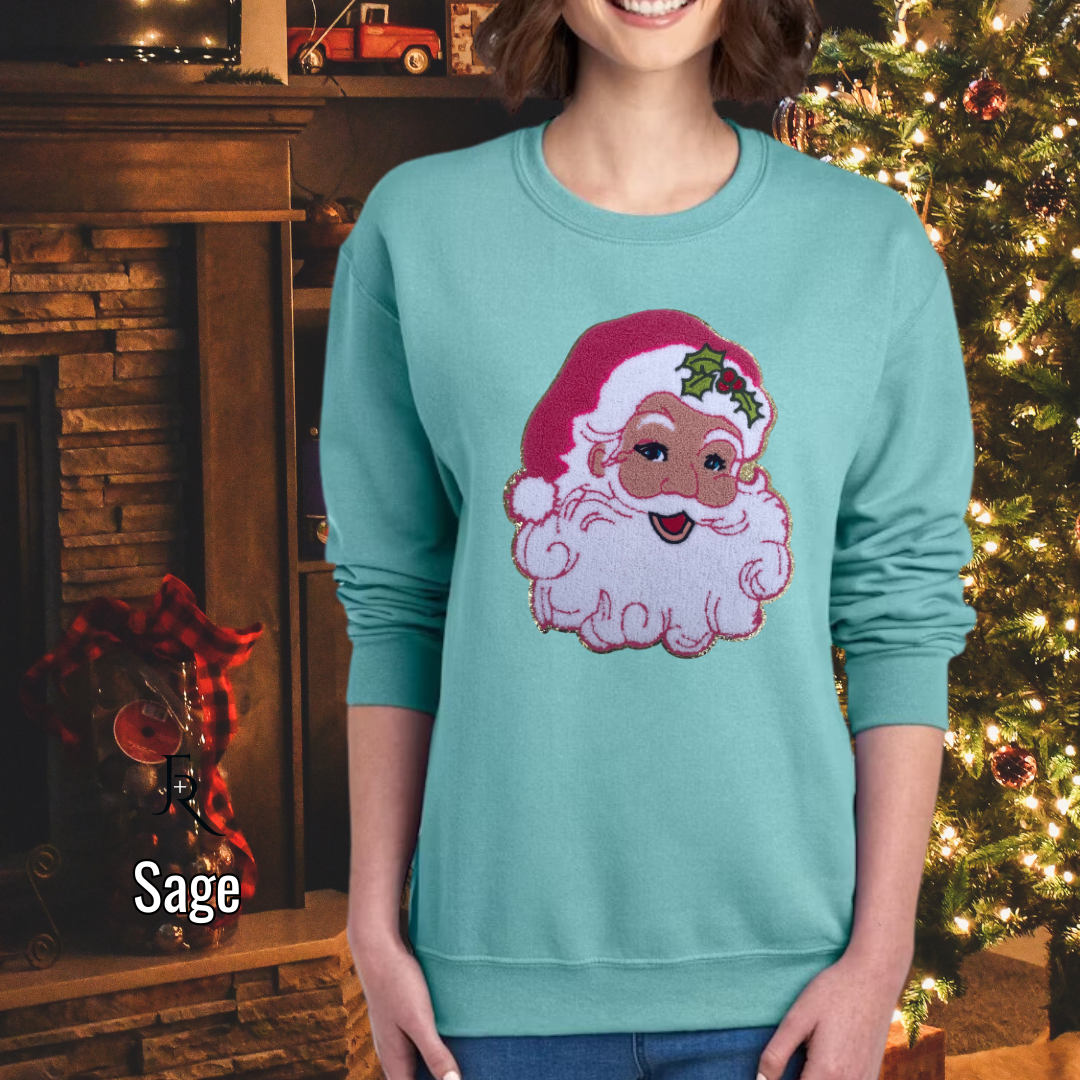 Retro Santa Chenille pullover