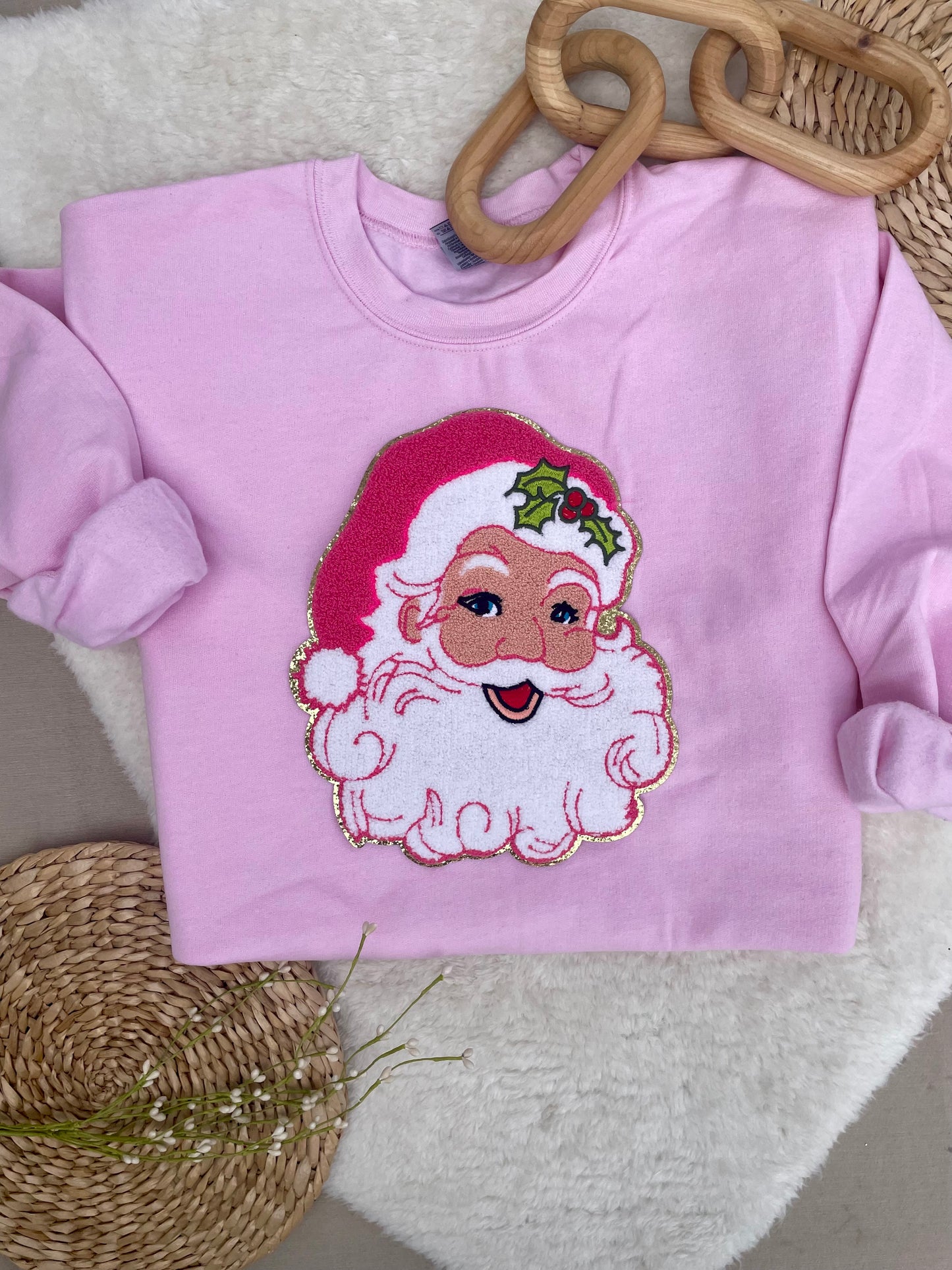 Retro Santa Chenille pullover