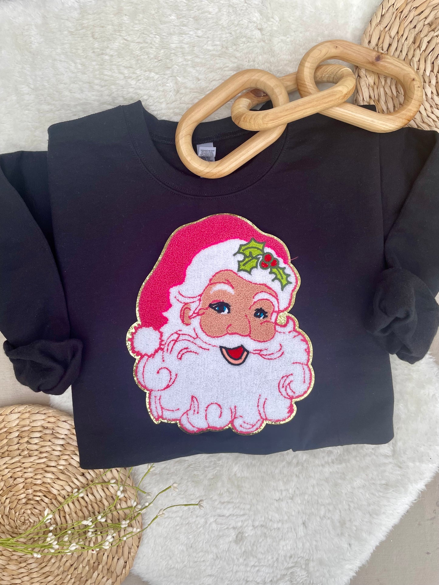 Retro Santa Chenille pullover