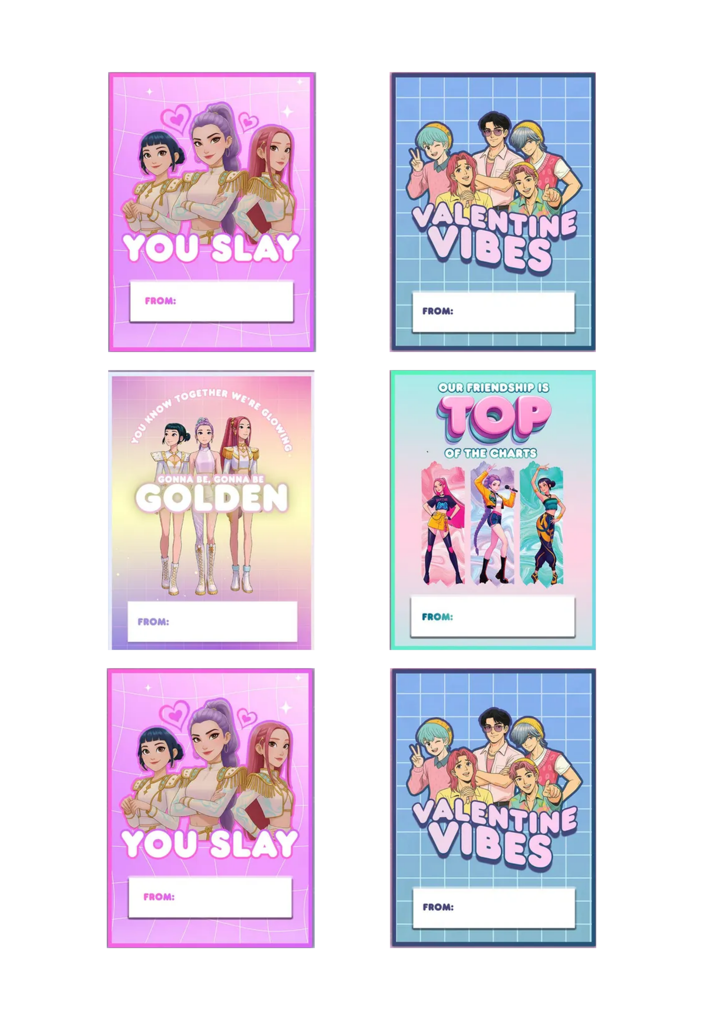 K-pop demon Valentine's Day Card Printable