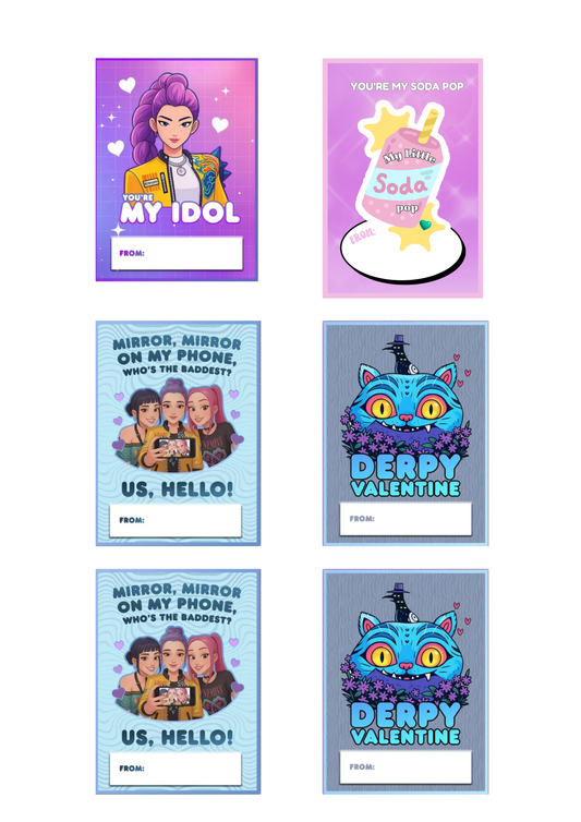 K-pop demon Valentine's Day Card Printable